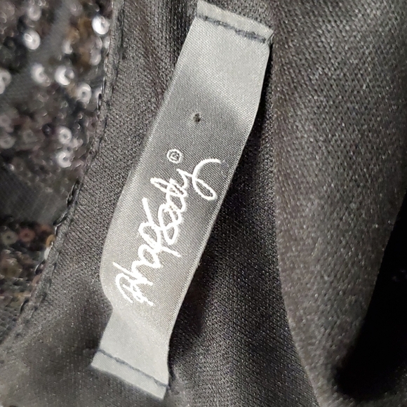 Rhapsody Black Sequin Midi Dress SZ LG - Picture 4 of 6